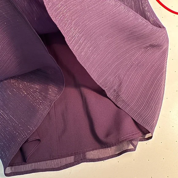 White House Black Market Purple Shimmer Sleeveless/Halter Lurex Gothic Purple - Picture 6 of 8